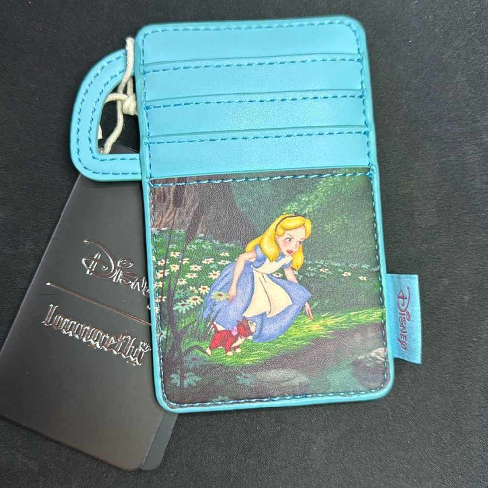 Loungefly Leather Card Holder, Classic Disney Cartoon Movie, Alice in Wonderland